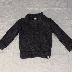 Kids Black and Gray Quarter-Zip Sweater
